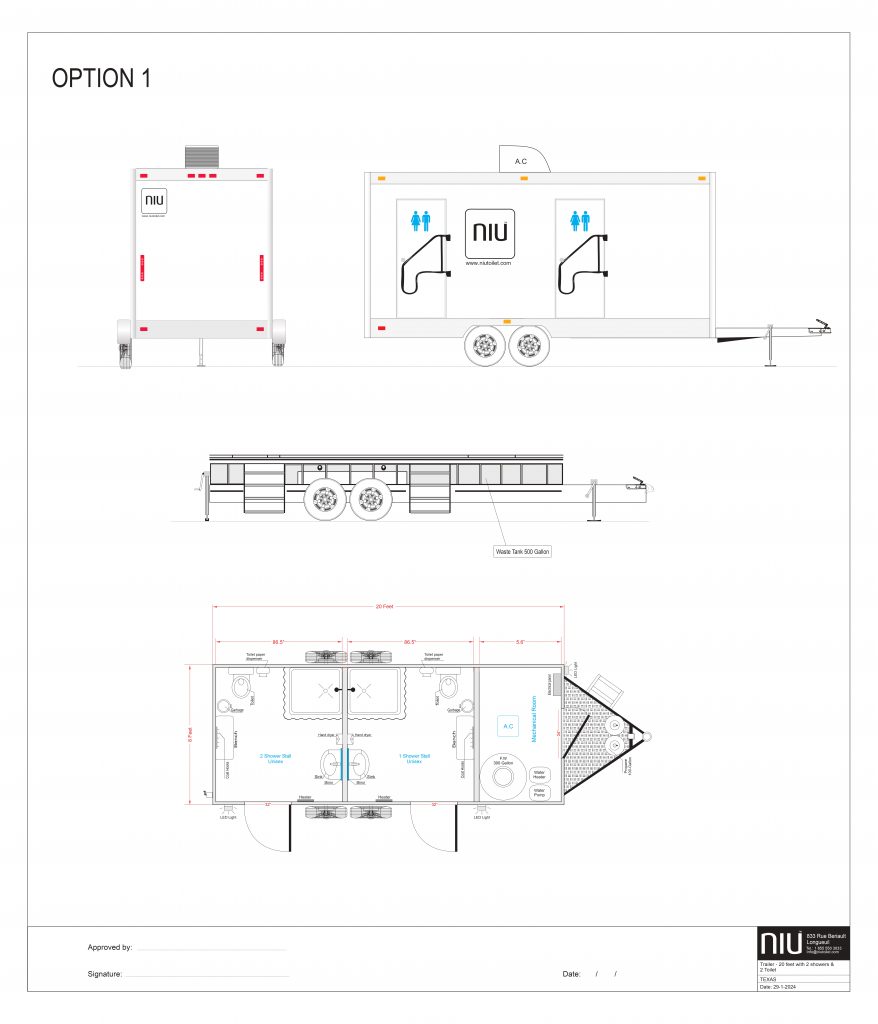 2 STATION Shower toilet trailer