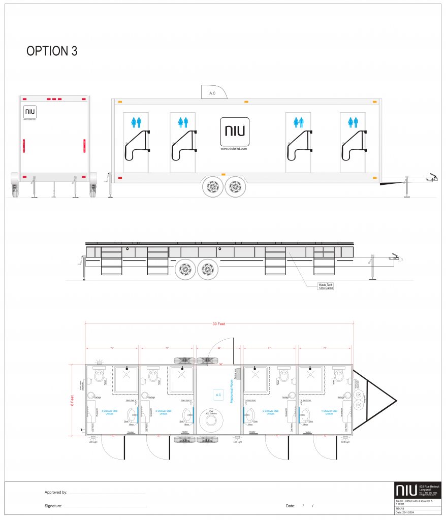 4 STATION Shower toilet trailer